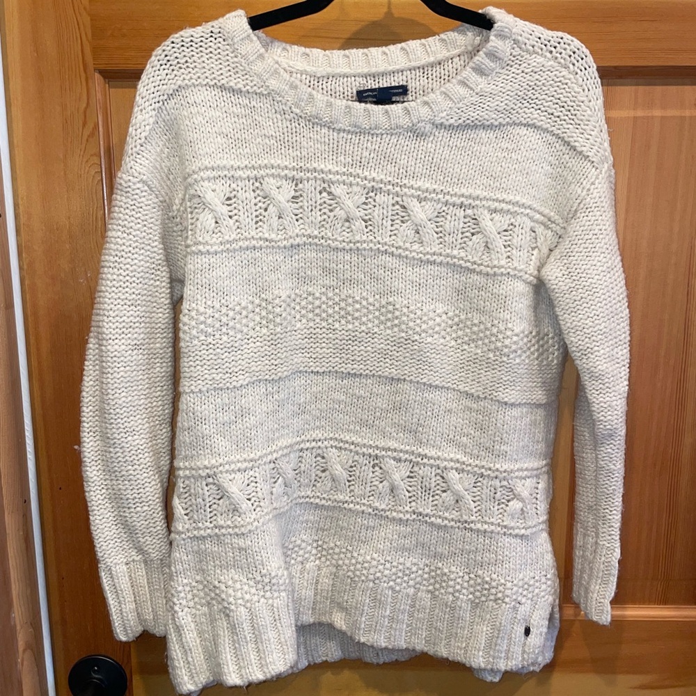 Aerie Cream Knit Sweater